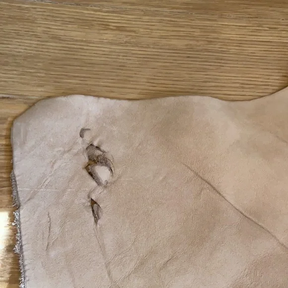 Cowhide Leather Suede Hide Scrap Natural Undyed w/ Branding Brand Crafting Craft - Picture 6 of 12